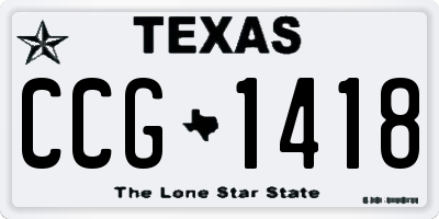 TX license plate CCG1418