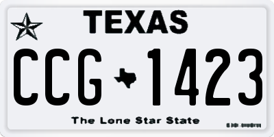 TX license plate CCG1423