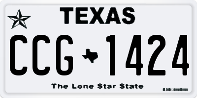 TX license plate CCG1424