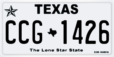 TX license plate CCG1426