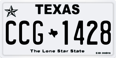 TX license plate CCG1428