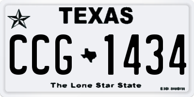 TX license plate CCG1434