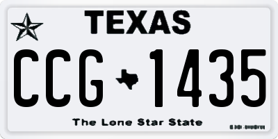 TX license plate CCG1435