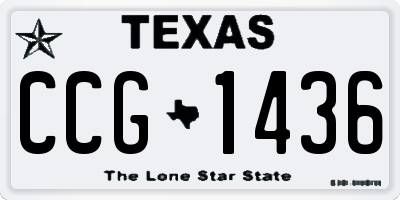 TX license plate CCG1436