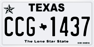TX license plate CCG1437