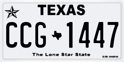 TX license plate CCG1447