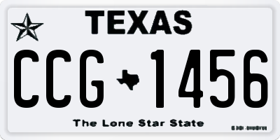 TX license plate CCG1456