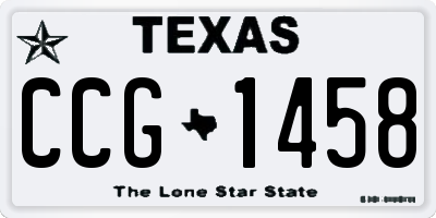 TX license plate CCG1458
