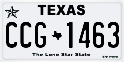 TX license plate CCG1463