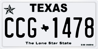 TX license plate CCG1478