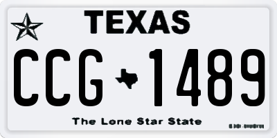 TX license plate CCG1489
