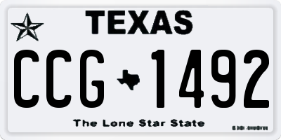 TX license plate CCG1492