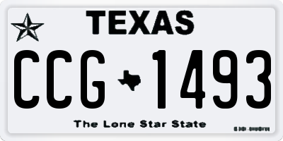 TX license plate CCG1493