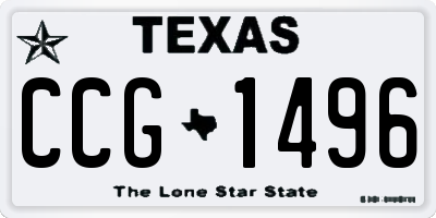TX license plate CCG1496