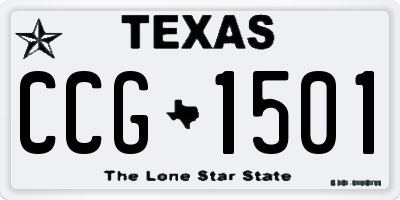 TX license plate CCG1501