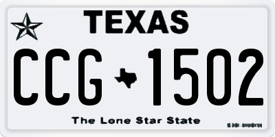TX license plate CCG1502