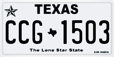 TX license plate CCG1503