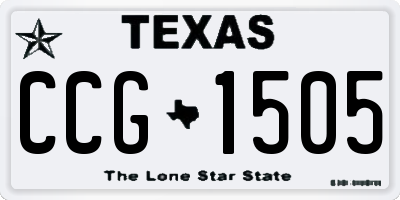 TX license plate CCG1505