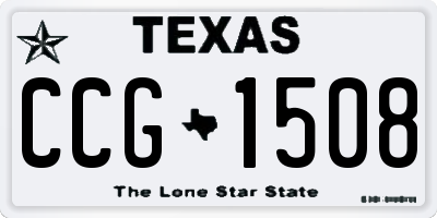 TX license plate CCG1508