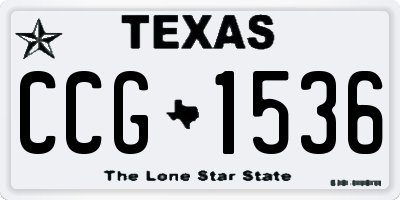 TX license plate CCG1536