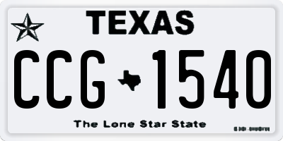 TX license plate CCG1540