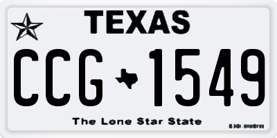 TX license plate CCG1549