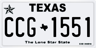 TX license plate CCG1551