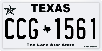 TX license plate CCG1561