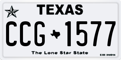 TX license plate CCG1577