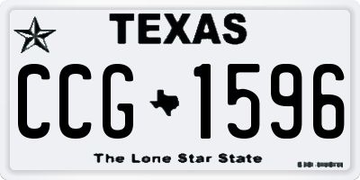 TX license plate CCG1596
