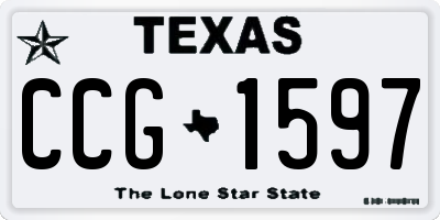 TX license plate CCG1597