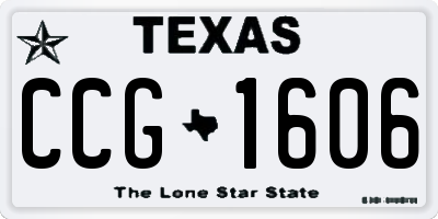 TX license plate CCG1606