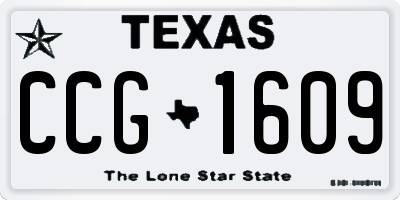 TX license plate CCG1609