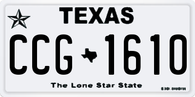 TX license plate CCG1610