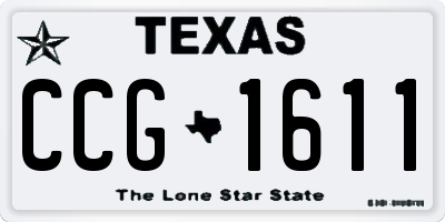 TX license plate CCG1611