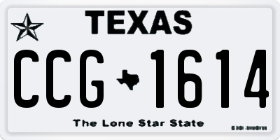 TX license plate CCG1614