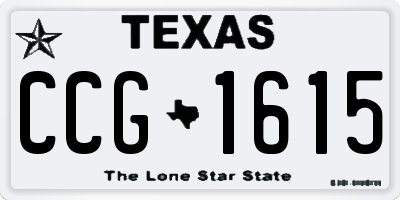 TX license plate CCG1615