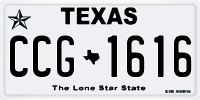 TX license plate CCG1616
