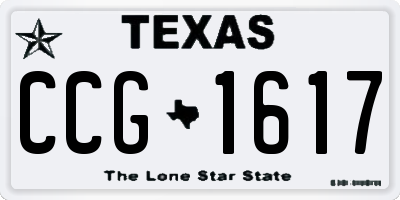 TX license plate CCG1617