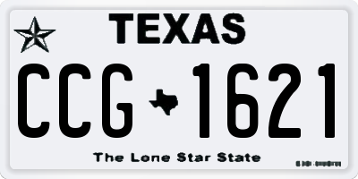 TX license plate CCG1621