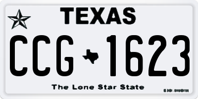 TX license plate CCG1623