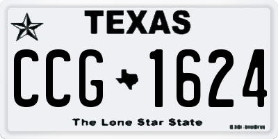 TX license plate CCG1624