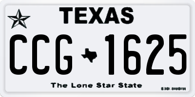 TX license plate CCG1625
