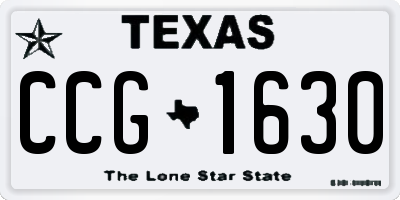 TX license plate CCG1630