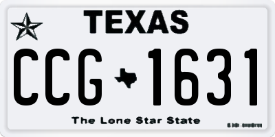 TX license plate CCG1631