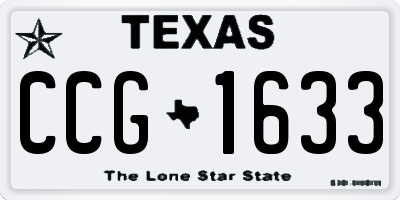 TX license plate CCG1633