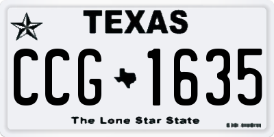 TX license plate CCG1635