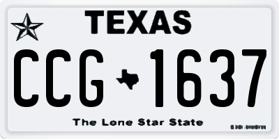TX license plate CCG1637