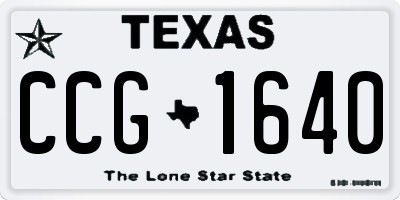 TX license plate CCG1640