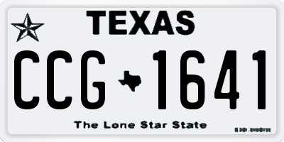TX license plate CCG1641
